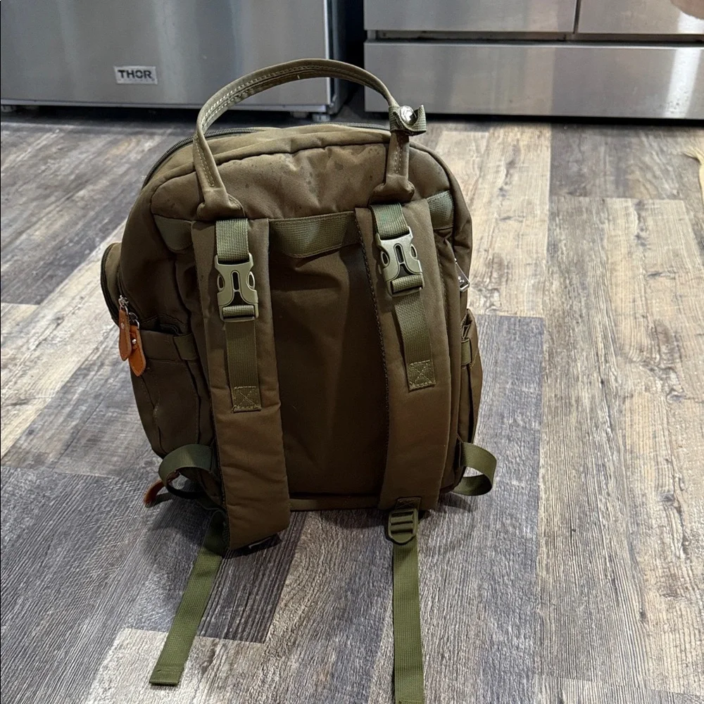 Olive Green Baby Bag with Changing Pad and Ample Storage